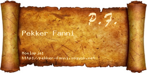 Pekker Fanni névjegykártya